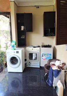 laundry room, basic gym, big garage