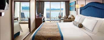These 216-square-foot staterooms offer a private teak verada, refrigerated mii-bar ad plush seatig area, as well as exclusive Cocierge Level ameities ad privileges.