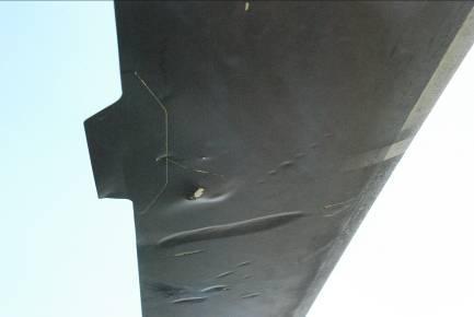 rotor blade was damage; caused impact by the