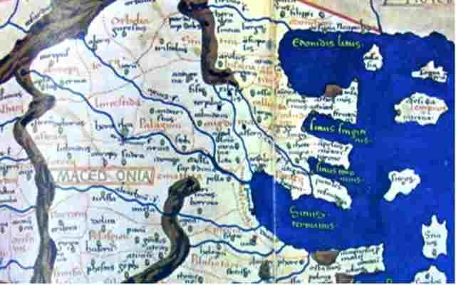 The map by the ancient author, Claudius Ptolemaeus, from the first and second centuries known as Tabula
