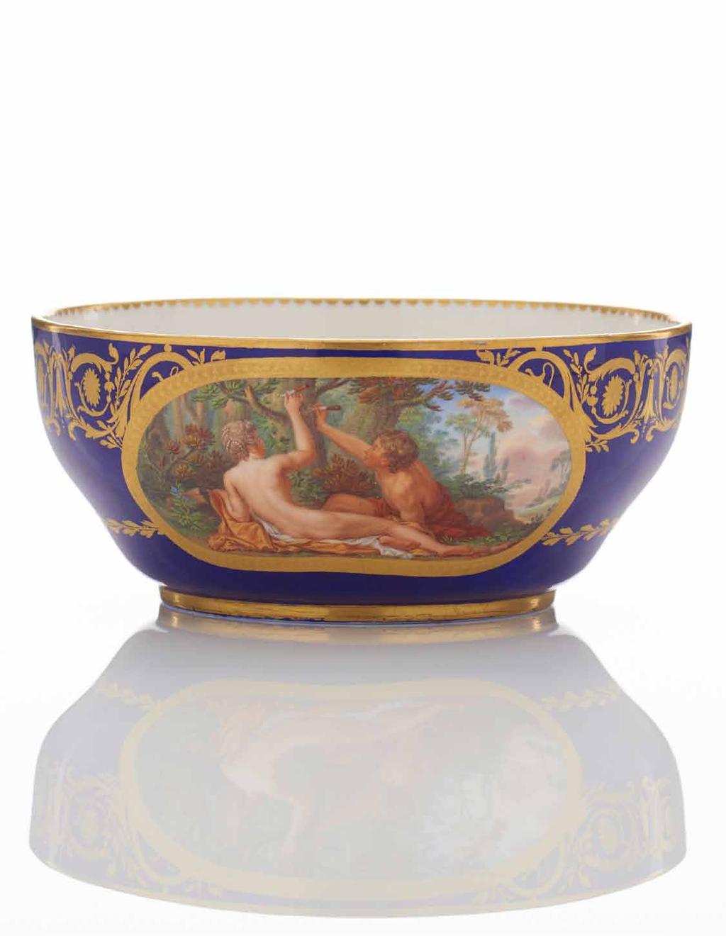 A Sèvres Soft-Paste Porcelain Bowl from a Tea Service 1785 jatte à lait painted by C.