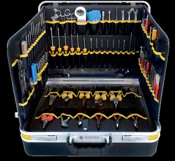 BOSS ELECTRONIC SERVICE CASE 6500 The actual multi-purpose tool case with the vast assortment Body of case made from deep-drawn, impact-resistant, grained black plastic, with a sturdy aluminium