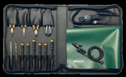 electronic-service Tool Sets the tool sets for mobile use at electrostatically endangered components Outside dimensions: 320 x 250 x 50 mm (closed) Outside dimensions: 330 x 240 x 20 mm (closed) 2220
