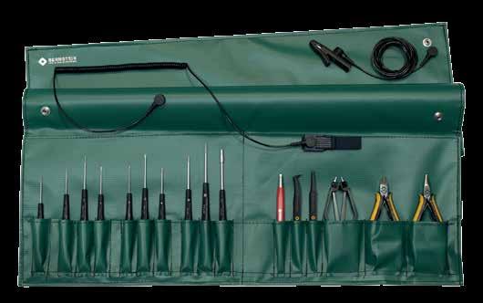 950 kg 2221 Zipper case without tools Gewicht mit Werkzeugen: 0.950 kg 2300 Service-Set ESD The green tool folder serves as an electrical dissipative workbench pad of 680 x 680 x 0.35 mm.