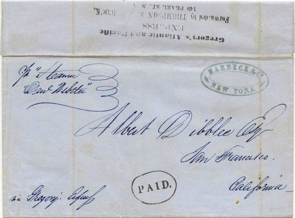 Eastbound letters were carried free of any additional charge, so long as U.S. postage was prepaid by an amount equivalent to the postage if carried in the government mails.