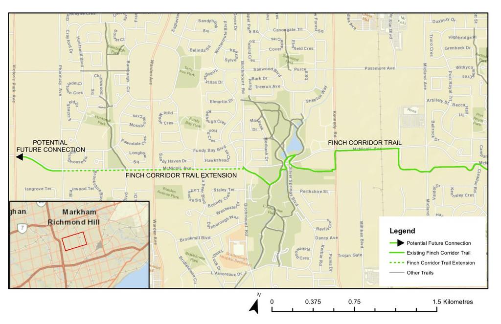 Planned Finch Hydro Corridor Trail Project Area The