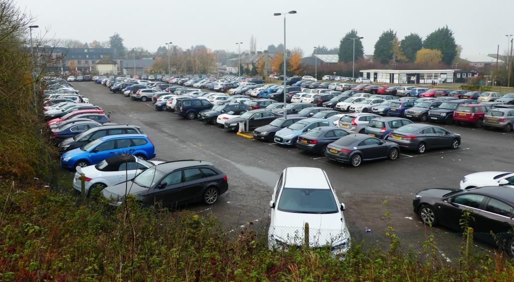 Picture 2(A): The east car park with few available spaces at 11.00. Additional ticket machines are required.
