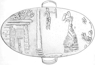 THE DOUBLE-AXE Figure 3 Ashmolean gold ring (drawing by J. Kelder). always bare (see the depictions just cited and Alexiou 1963; Graham 1970).