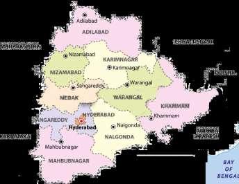 TELANGANA FACT FILE Mahaboobnagar, Ranga Reddy, Hyderabad, Medak, Nizamabad, Adilabad, Karimnagar, Warangal, Khammam and Nalgonda are the 10 districts of Telangana.