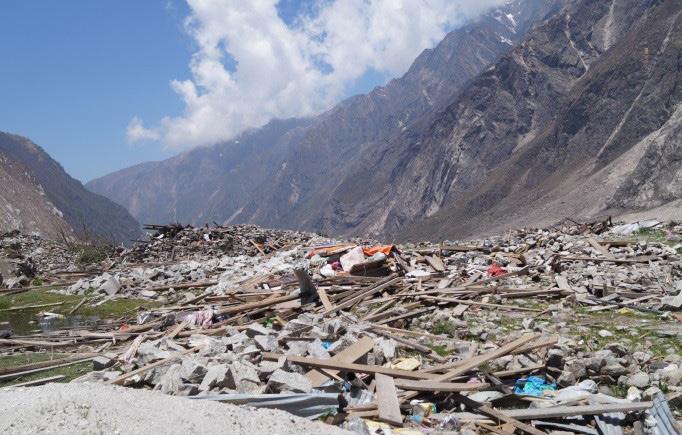 IMPACT OF THE EARTHQUAKES The Langtang Mountain Valley area was severely affected by the earthquakes and tremors occurring from 25 April to 12 May 2015, which caused large scale destruction,