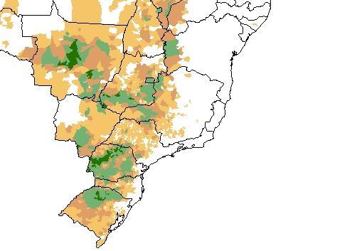 Ar Mato Grosso Tocantins BS Bahia Brazil Climate (Rudloff, 1981) Aw Goias Minas Gerais Ar = Tropical rain Aw = Tropical wet and dry BS = Steppe (arid) Cr = Subtropical rain Mato Grosso do Sul Sao