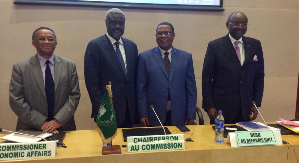 COMESA in the AU RECs Consultative Forum 3 Chair of the AUC H.E Moussa Mahamat (2nd left) Secretary General Sindiso Ngwenya (2nd right) and senior officials of the African Union Commission.