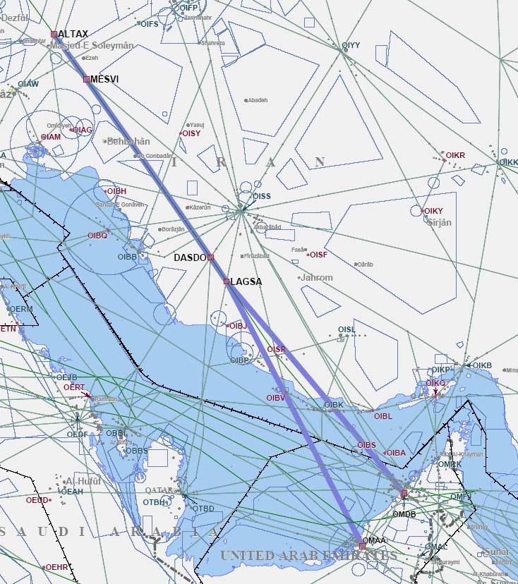 ATM/SAR/AIS SG/11-REPORT APPENDI 3B 3B-86 MID/RC-014 ATS Route Name: New Route Entry-Exit: UAE to Iran and beyond Inter-Regional Cross Reference if any Users Priority High Originator of Proposal Date