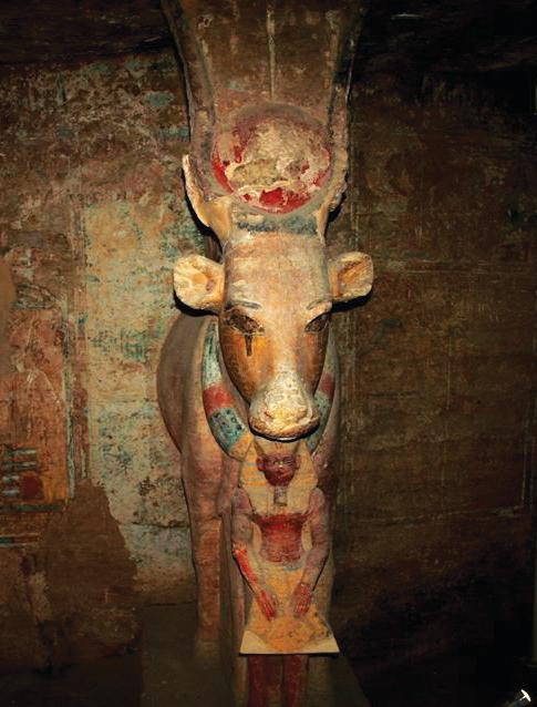 Statue of the goddess Hathor, from the tomb of 19thDynasty official Nemtymes at Saqqara, inaugurated in May 2016.