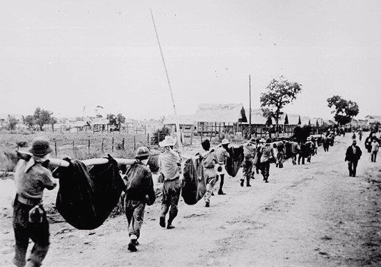 Bataan Death March Philippines, April 1942 Japanese soldiers forced 78,000 prisoners of war to march more than 55