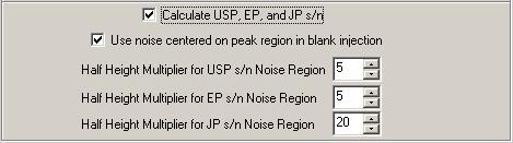 JP, EP and USP Signal to Noise S/N calculations can be done without the use of a Custom Field It is calculated as follows S/N 2H h Where H is the height of the peak measured from the peak apex to a