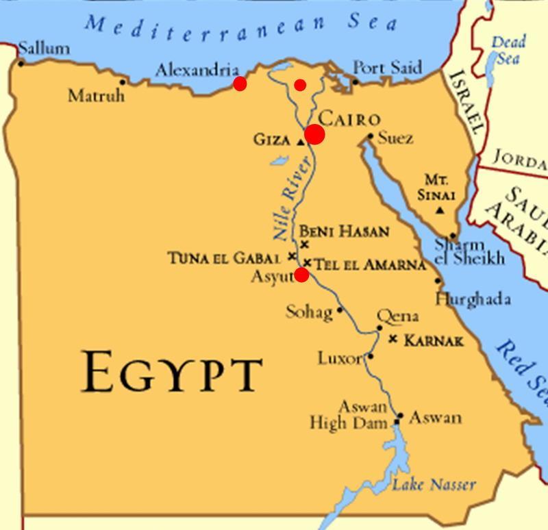 LOWER EGYPT Water flow Upper Egypt was located upriver in relation to the Nile s