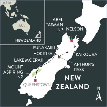 TOUR OVERVIEW THE BASICS Duration: 11-day trip Tour start: Nelson Tour end: Queenstown Accommodations: 10 nights in deluxe hotels and lodges Trip rating: 1 2 3 4 5 Easy.