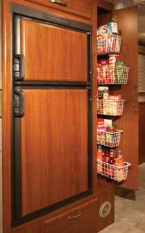 The Dometic refrigerator and freezer provide six cubic feet of cooled