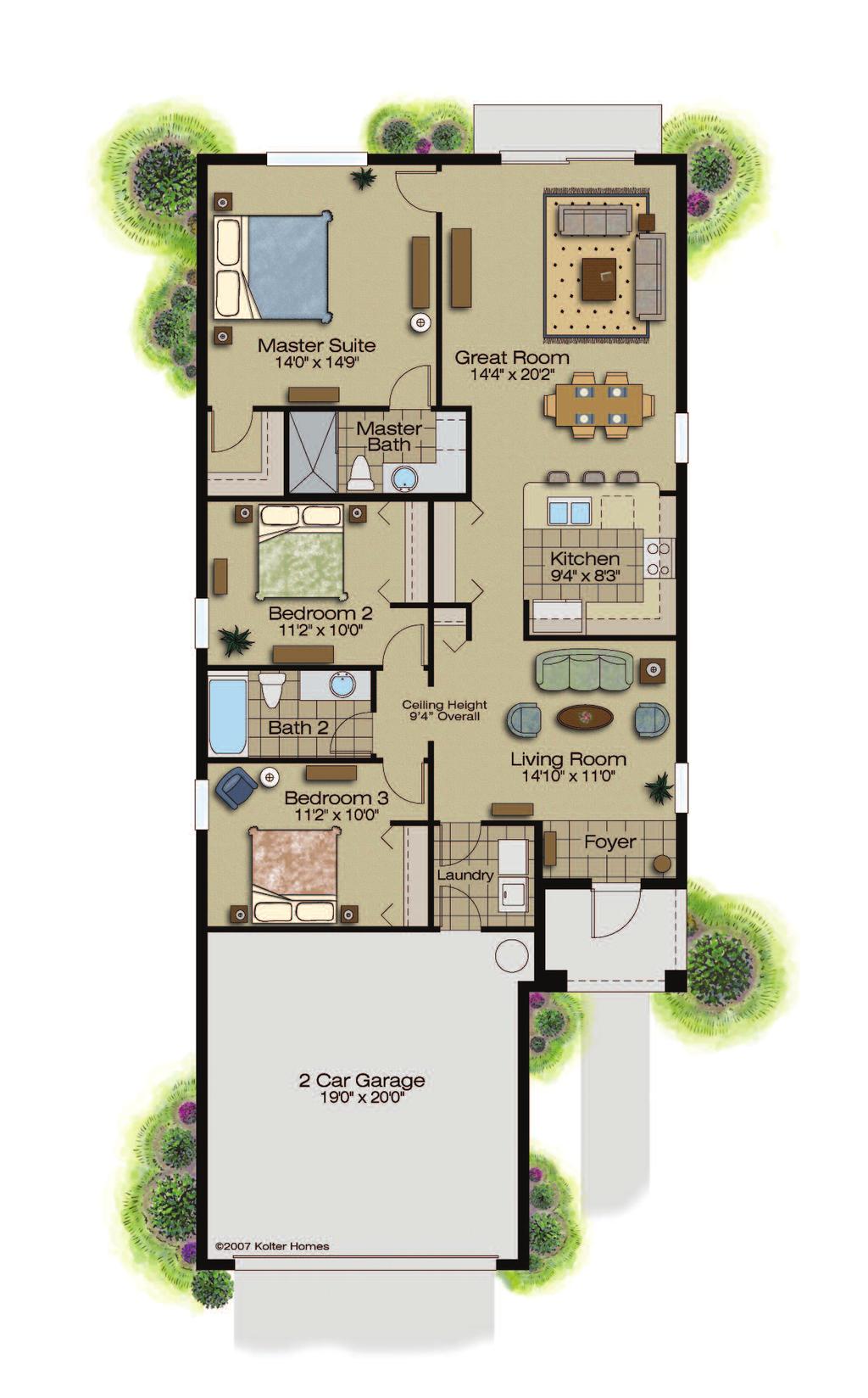 The Alicia 3 Bedroom, 2 Bathroom,,404 sf under air DRAFT ALL DIMENSIONS, FEATURES AND SQUARE