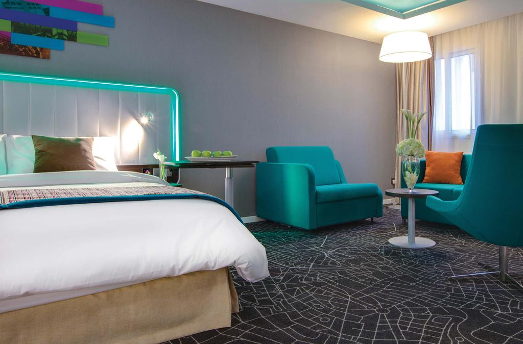 colorful inside and out Within the physical hotel, Park Inn by Radisson is known for its vibrant and colorful spaces which are informal, friendly and welcoming.