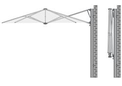 00 m Uno Duo Fixation ground anchor or wall bracket, choose the fixation depending on your garden or patio GROUND 7 cm 90 cm 5 cm 100 cm OPTIONAL WALL Easy to install wall brackets,