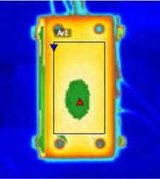 prikazuju snimke različitih površina termovizijskom kamerom. Crveni trokut označava najtoplije mjesto, a zelena površina područja unutar kojih temperatura ne odstupa za više od 1 K. Slika 5.