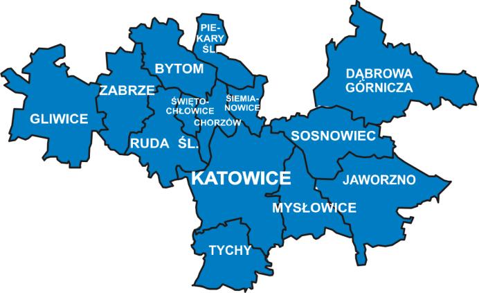 SILESIAN AGGLOMERATION This is the biggest urbanized area in the Central Europe. Consists of more than a dozen cities and several towns.
