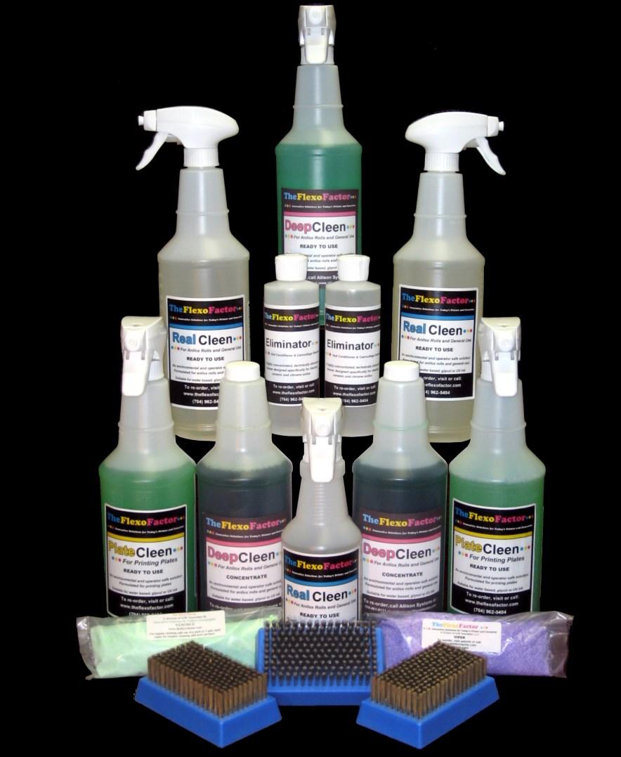 Cleaning Solutions Cleaning Solutions Allison Systems offers many cleaners for general press clean up and roll cleaning. Contact us if you would like more information.