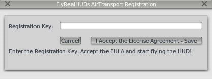 , click the FlyRealHUDs-AirTransport menu item below: 5) Click on the Registration menu item that pops up: 6) The FlyRealHUDs Registration