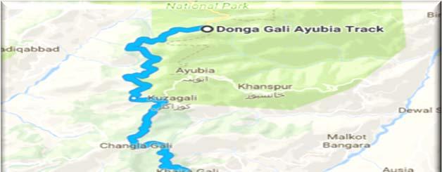 Dunga Gali pipeline track follows the pipeline from Donga Gali to Ayubia,a distance of 4