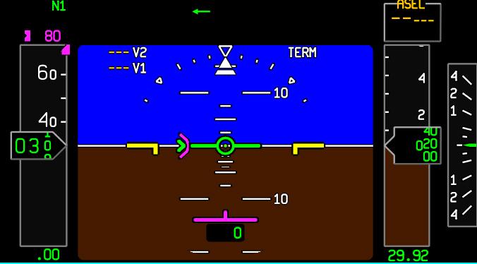 F2000EX EASY 02-34-36 CODDE 1 WINDOWS AND ASSOCIATED TABS: PAGE 1 / 36 ADI GENERAL The Attitude Direction Indicator (ADI) provides the primary information for airplane attitude, altitude, speeds and