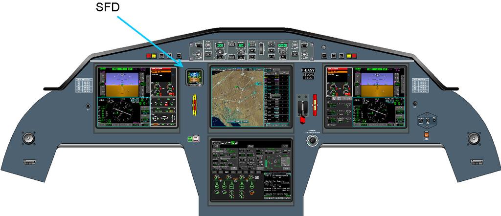 02-34-50 F2000EX EASY PAGE 6 / 24 ABNORMAL OPERATION AND CODDE 1 BACK-UP INSTRUMENTATION: SECONDARY FLIGHT DISPLAY (SFD) The SFD is an integrated solid state standby instrument, providing