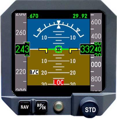 F2000EX EASY 02-34-50 CODDE 1 ABNORMAL OPERATION AND PAGE 13 / 24 BACK-UP INSTRUMENTATION: BACK COURSE (B/C) MODE ILS Localizer indicator: is displayed. When data is deemed invalid is displayed.