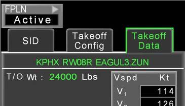 F2000EX EASY 02-34-20 CODDE 1 WINDOWS AND ASSOCIATED TABS: PAGE 13 / 26 FLIGHT MANAGEMENT WINDOW Take-off Data tab (3rd tab) The tab provides a synthesis of take-off data.