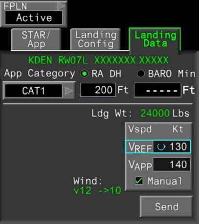 F2000EX EASY 02-34-20 CODDE 1 WINDOWS AND ASSOCIATED TABS: PAGE 23 / 26 FLIGHT MANAGEMENT WINDOW soft key is used to send Vspeeds to both PDU.