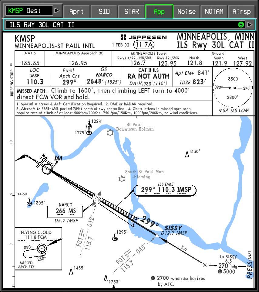 F2000EX EASY 02-34-22 CODDE 1 WINDOWS AND ASSOCIATED TABS: PAGE 7 / 16 CHARTS WINDOW (OPTIONAL) CHART TITLE BAR AND PULL DOWN MENU The displayed chart title is shown beneath the airport title bar and