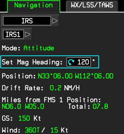 Different modes are: - is the automatic mode at power up, the Time to Nav parameter is displayed below the parameter (as shown below).