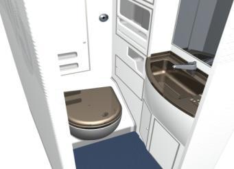 Lavatories Airplane lavatories are equipped with self-contained fire extinguishing