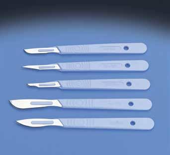 Getting Straight to the Point Disposable Scalpels Swann-Morton scalpels with stainless steel blades Disposable affordability with high quality Sterile Product No.
