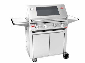 Image shown with optional rotisserie sold separately SIGNATURE PLUS 5 BURNER BS19650 Stainless steel barbecue frame with rust resistant porcelain cast iron cooktop and side