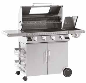 DISCOVERY 1100E 4 BURNER BD47842 Vitreous enamel roll back roasting hood with large viewing window and temperature gauge.