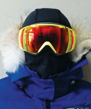 You must be able to breathe freely and moisture from your breath must be able to escape (so that goggles do not fog).