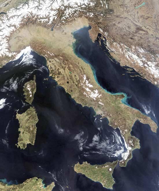extends into Mediterranean Sea