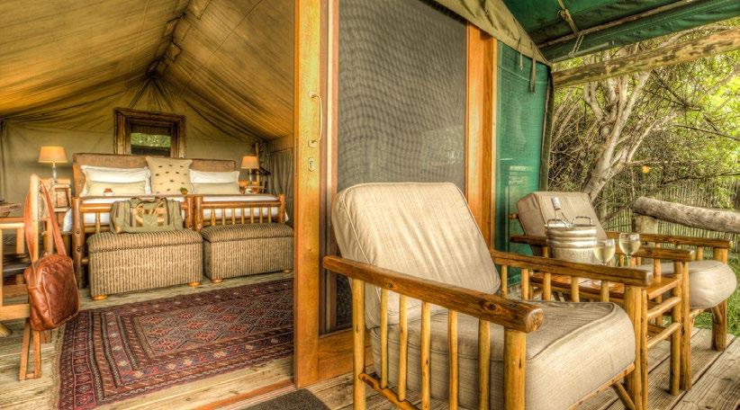 ACCOMMODATION The camp accommodates twenty-four guests in twelve spacious all-canvas, classic