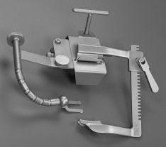 Patient mounting eliminates table attachment problems and may decrease potential for contamination. Both side arms can be rotated and locked at 30 or 60 degrees along its axis for I.M.A. Takedown.