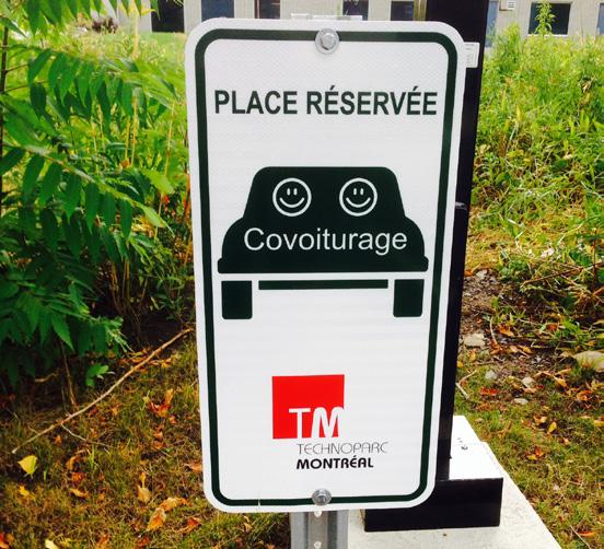 When Technoparc Montréal set up a designated parking space in front of its administrative building to encourage its employees to carpool, other companies at the Saint- Laurent Campus followed suit
