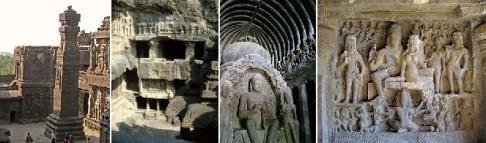The Buddhist, Hindu and Jain rockcut temples and viharas and mathas were built between the 5th century and 10th century by the Rashtrakuta dynasty and represents the epitome of Indian rock-cut