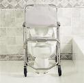 6358 (partially assembled) The Invacare mobile shower chair is designed for safe transport to and from the shower.