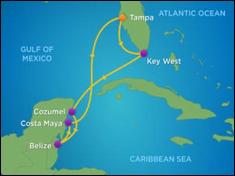 19 Rhapsody of the Seas 7 Night Western Caribbean Cruise January 21-28, 2018 Sailing roundtrip from Tampa to Key West, Cozumel, Belize City and Costa Maya!